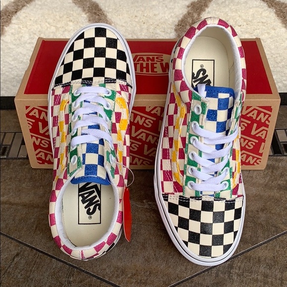 VANS OLD SKOOL GLITTER CHECK MultiTrWht WMNS - Picture 8 of 16